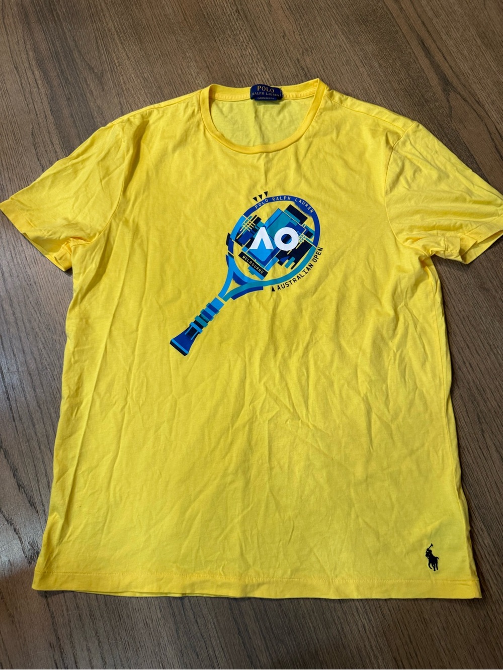 Polo by Ralph Lauren Yellow Australian Open Tennis Graphic Crew Neck T-Shirt